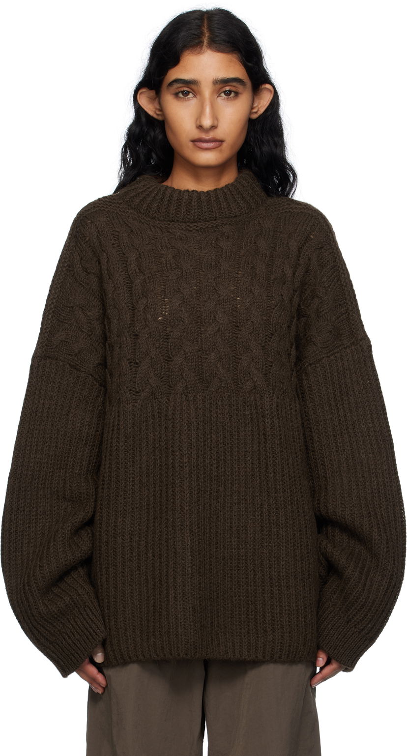 Cветр Cecilie Bahnsen Cecilie Bahnsen Belinda Cable Knit Sweater Коричневий | 2.25KNI51004 BELINDA JUMPER