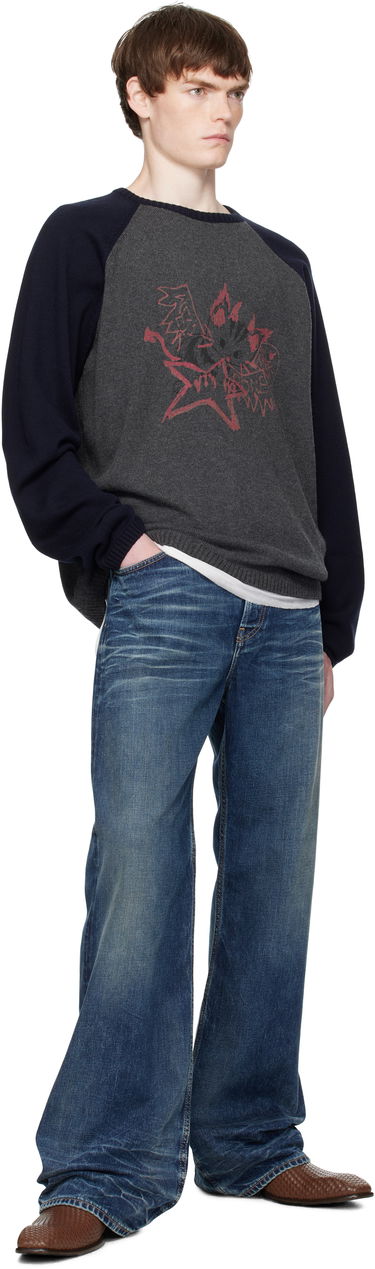 Cветр We11done We11done Printed Raglan Knit Pullover Sweater Сірий | WD-KO2-25-659-U-CH, 3