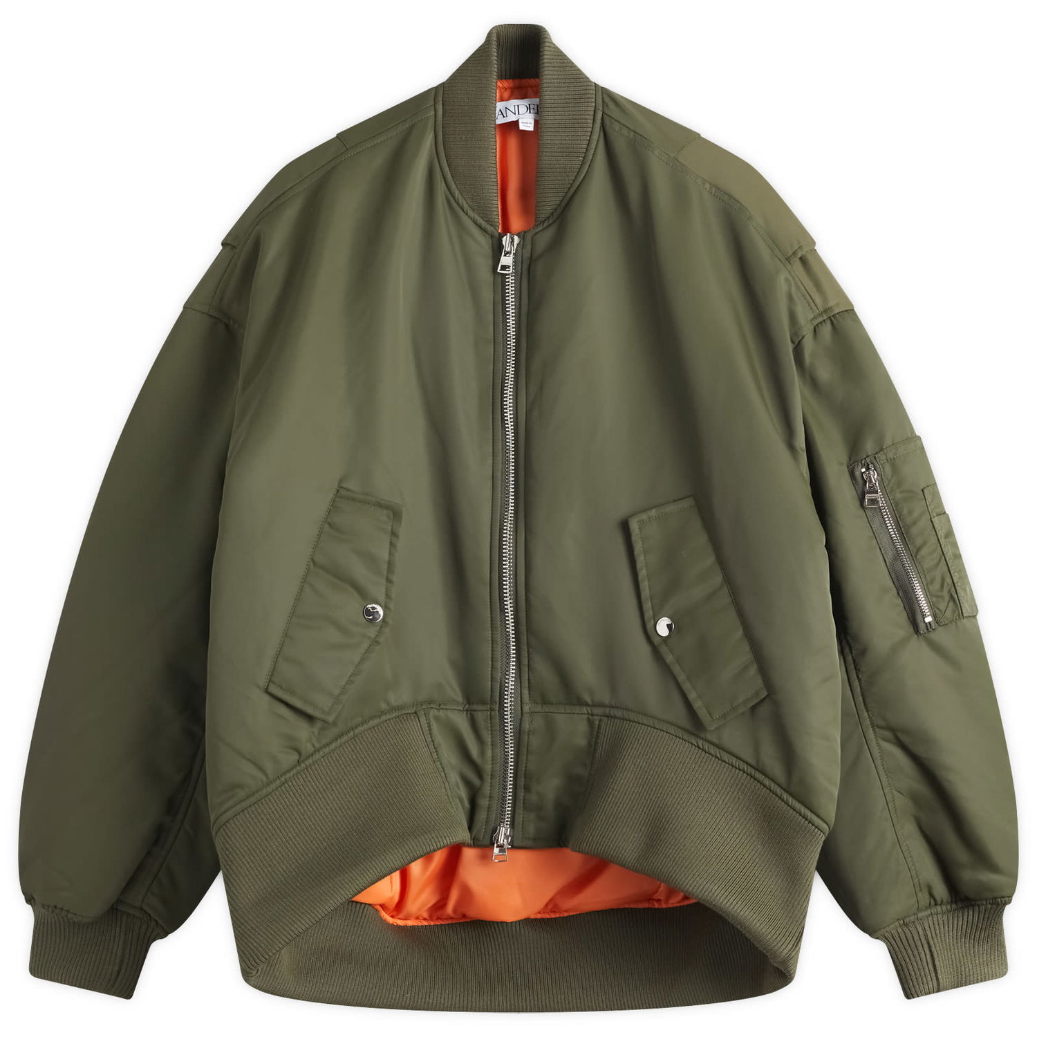 Куртка бомбер JW Anderson JW Anderson Oversized Curved Hem Bomber Jacket, Size 10 Зелений | JK0381-PG1696-595, 0