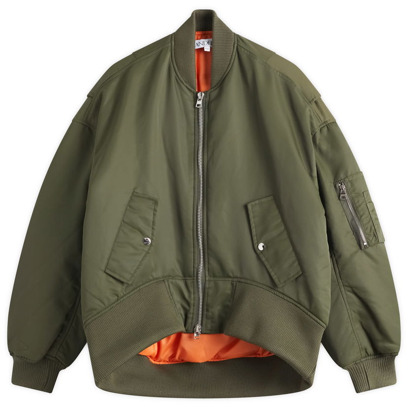 Куртка бомбер JW Anderson JW Anderson Oversized Curved Hem Bomber Jacket, Size 10 Зелений | JK0381-PG1696-595