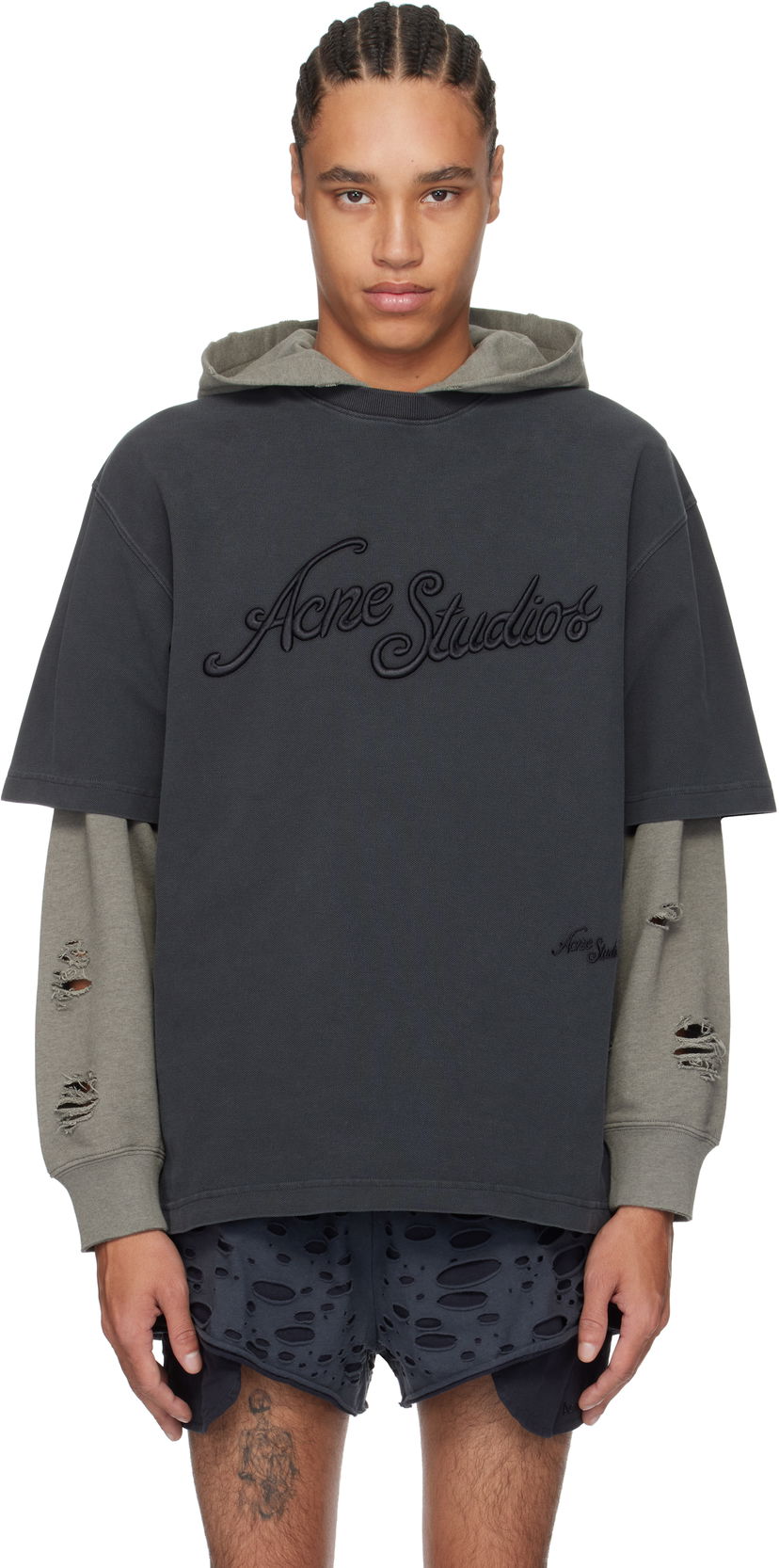 Світшоти Acne Studios Acne Studios Relaxed Fit Logo T-Shirt Сірий | CL0345-