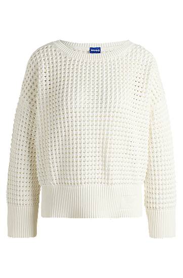 Cветр BOSS Mesh Knit Sweater білий | 50539390