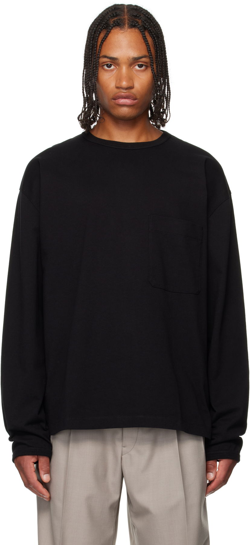 Футболка LEMAIRE LEMAIRE Boxy Pocket Tee чорний | TO1340 LJ1022