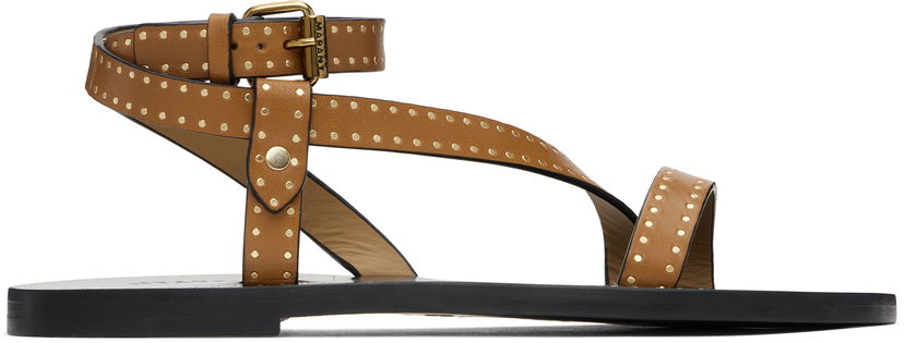Кросівки та взуття ISABEL MARANT Isabel Marant Jopee Studded Leather Sandals Коричневий | SD0228FA-C1B05S