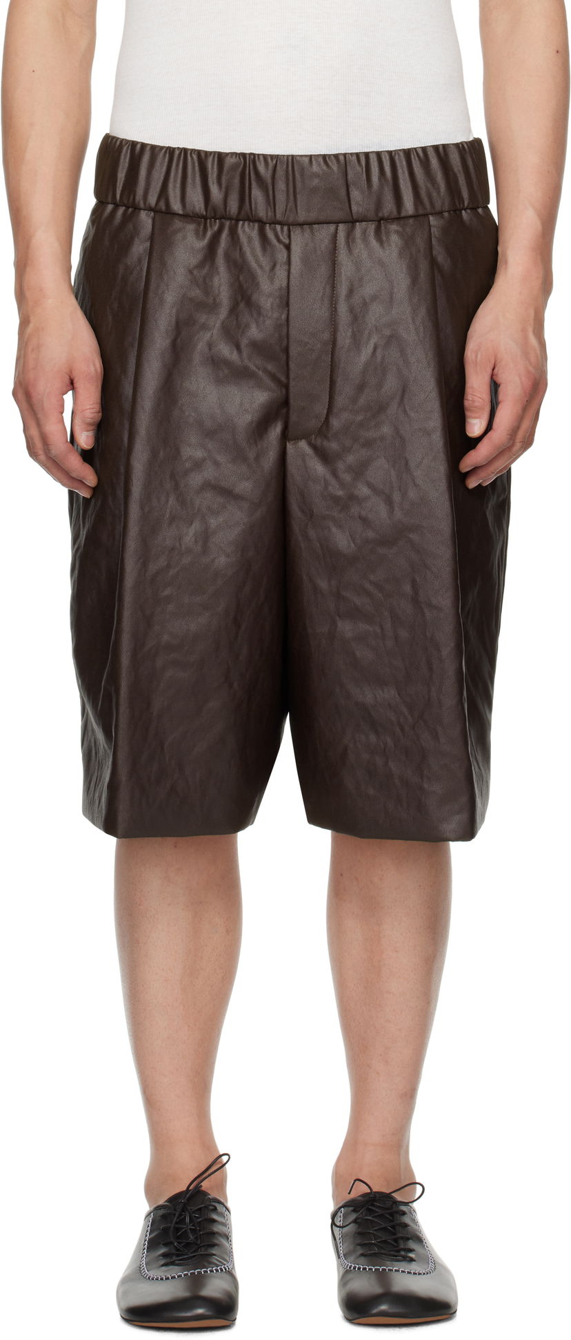 Шорти Dries Van Noten Dries Van Noten Pleated Shorts Коричневий | 251-020952-1502