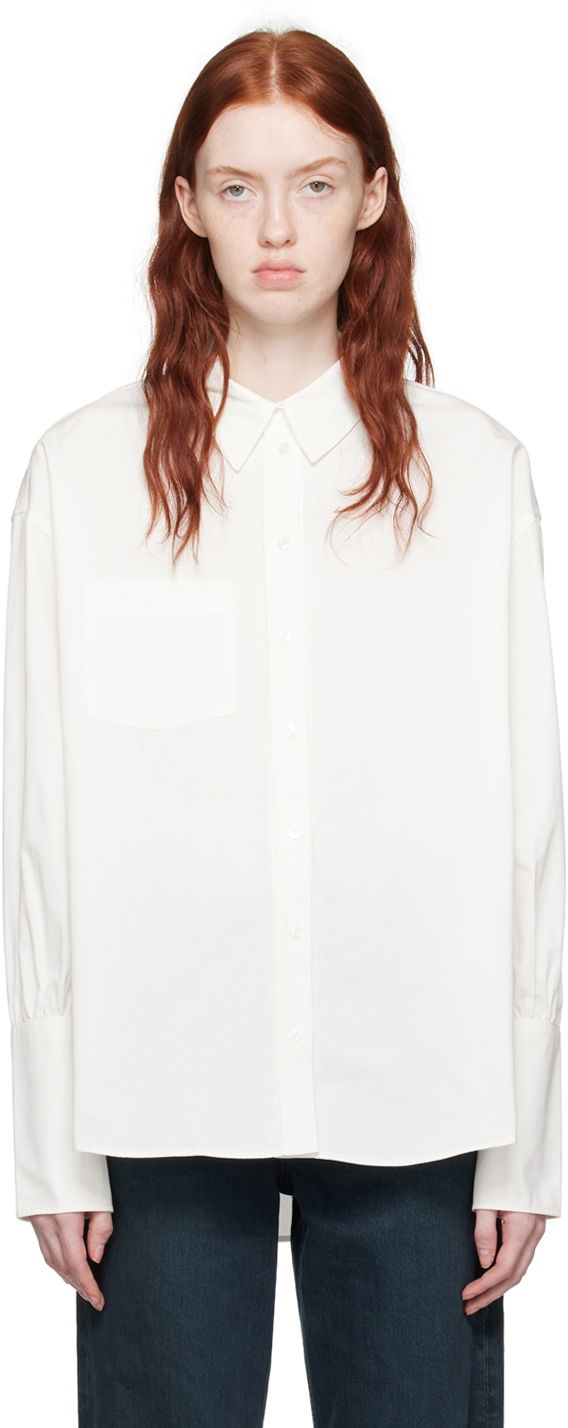 Сорочка Anine Bing ANINE BING Maxine Long Sleeve Button-Up Shirt білий | A-07-5832-100