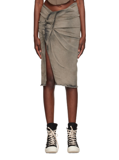 Спідниця Rick Owens DRKSHDW Frayed Denim Midi Skirt Сірий | DS02C5341 SDMP