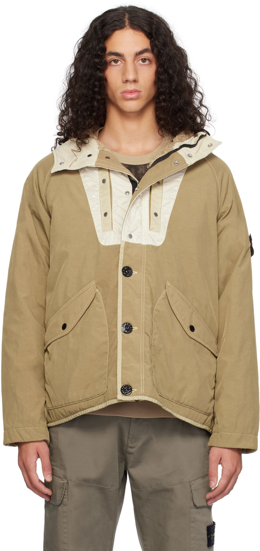 Парка Stone Island Hooded Jacket бежевий | 811544021