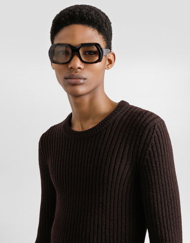 Cветр Dolce & Gabbana Dolce & Gabbana Ribbed Wool Pullover Коричневий | GXQ83TJCVG6M0023, 3