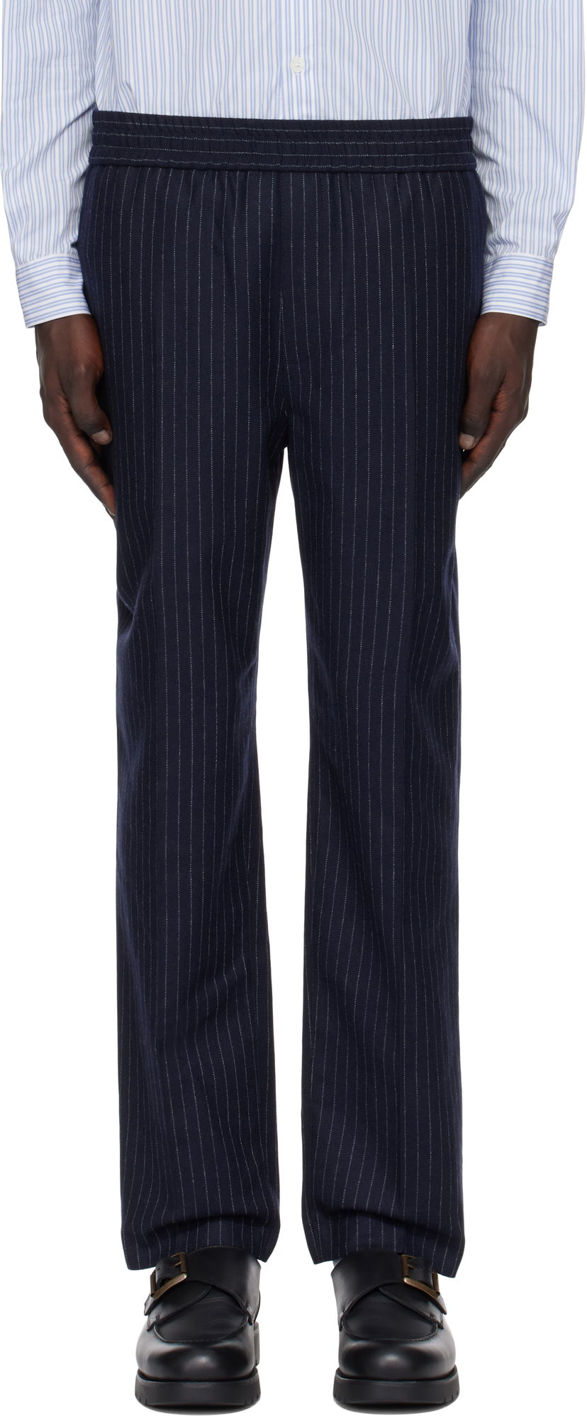 Штани A.P.C. A.P.C. Pieter Pinstripe Trousers темно-синій | WOARO-H08394