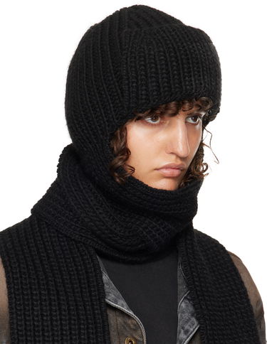 Шапка We11done We11done Chunky Knit Muffler & Beanie Set чорний | WD-KH3-24-642-U-BK, 1