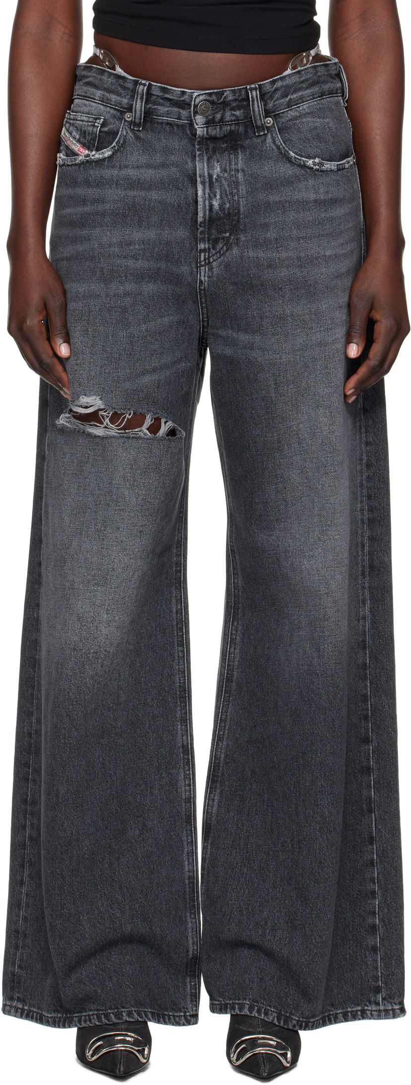Джинси Diesel Relaxed Fit Distressed Jeans чорний | A06925 007X4