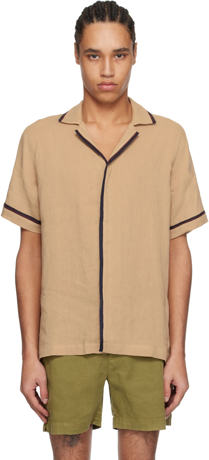 Сорочка Orlebar Brown Orlebar Brown Maitan Linen Resort Shirt бежевий | 280304