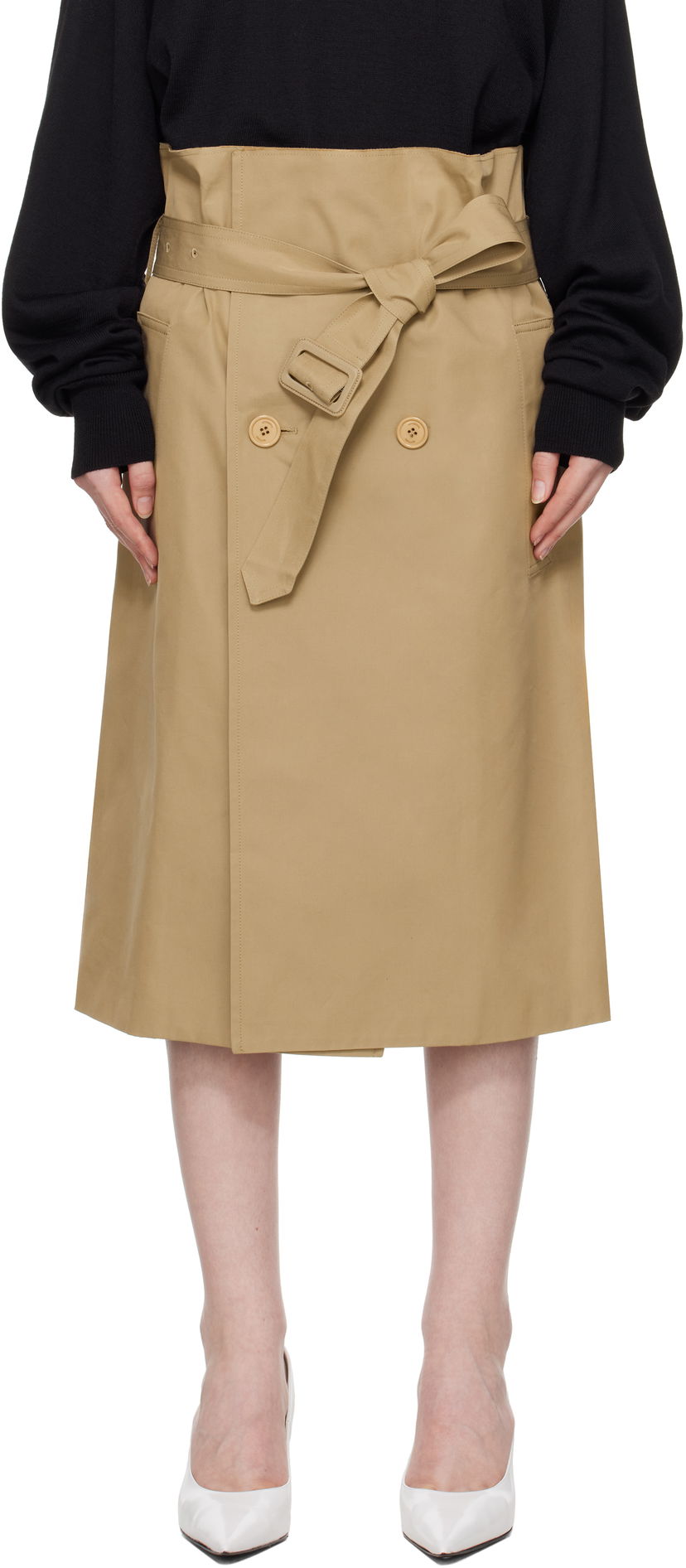 Спідниця VETEMENTS Vetements Deconstructed Midi Skirt бежевий | WA66SK400S