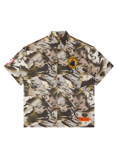 Сорочка HERON PRESTON Camo Popeline Bowling Shirt Зелений | HMGA027S22FAB0025900