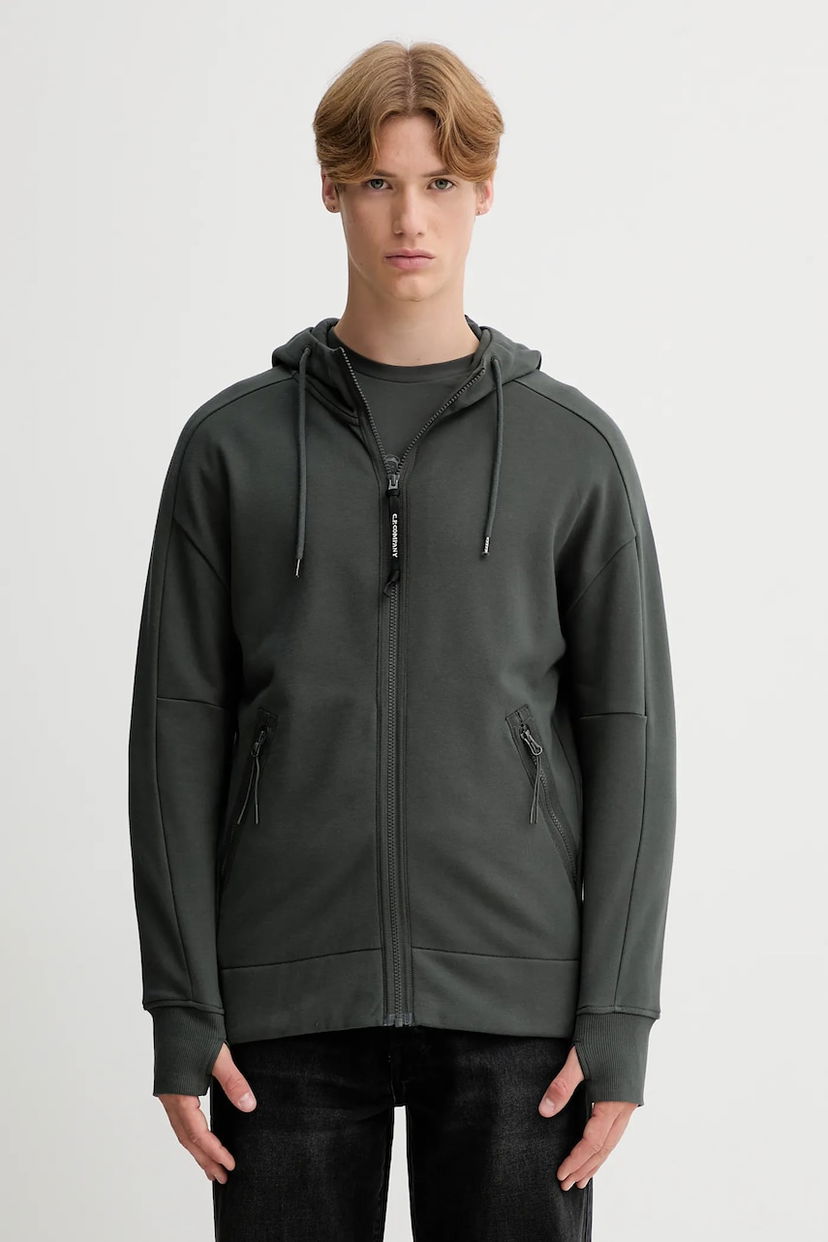 Світшоти C.P. Company C.P. Company Smooth Hooded Zip-Up Sweatshirt Зелений | 19CMSS715A005086W
