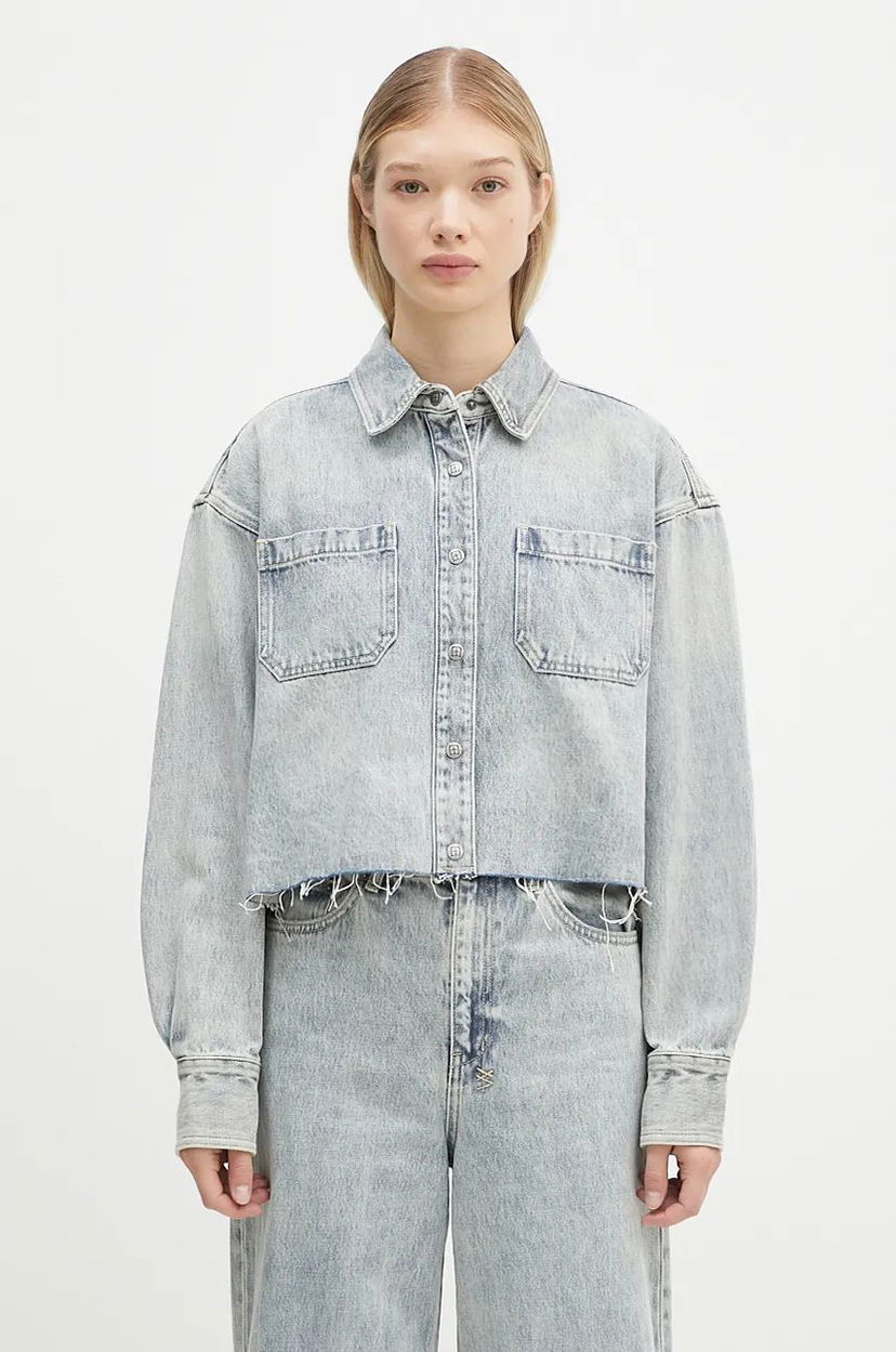 Сорочка Ksubi Cutaway Longsleeve Shirt Worn Oversize Синій | WPF24SH001
