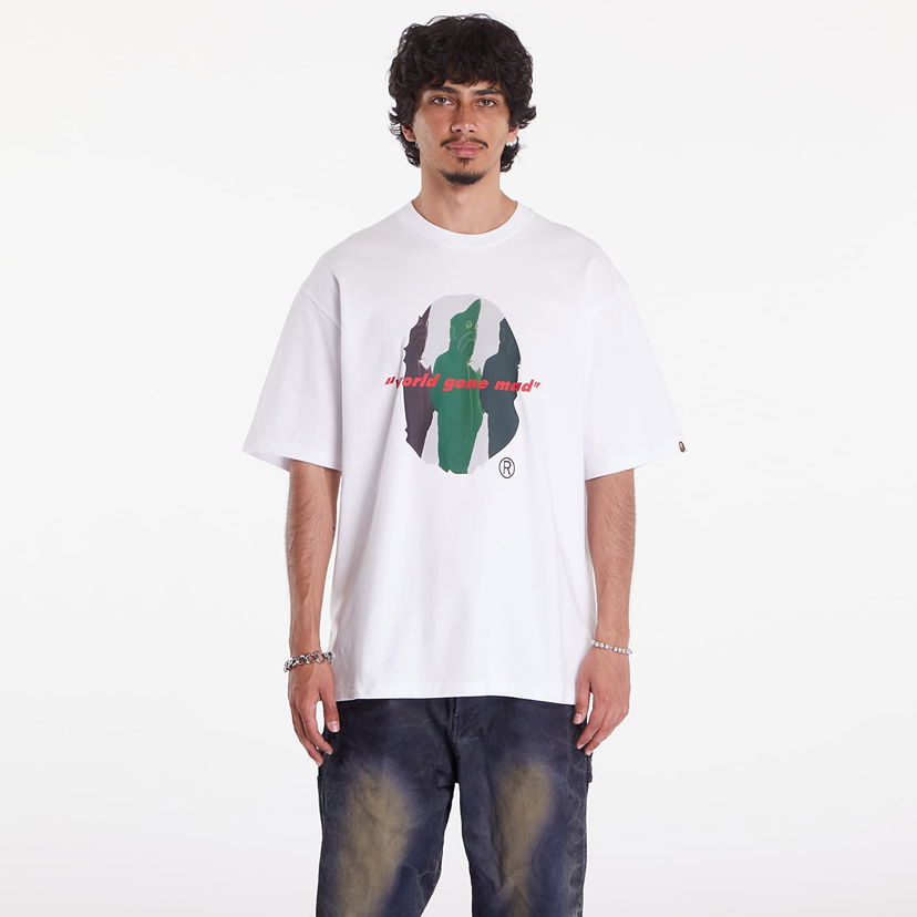 Футболка BAPE A BATHING APE Shark Shinji Ape Head Relaxed Fit Tee білий | 001TEK301328MWHT