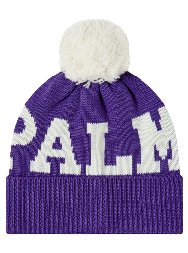 Шапка Palm Angels Logo Pompon Beanie Фіолетовий | PWLC011F22KNI0013701