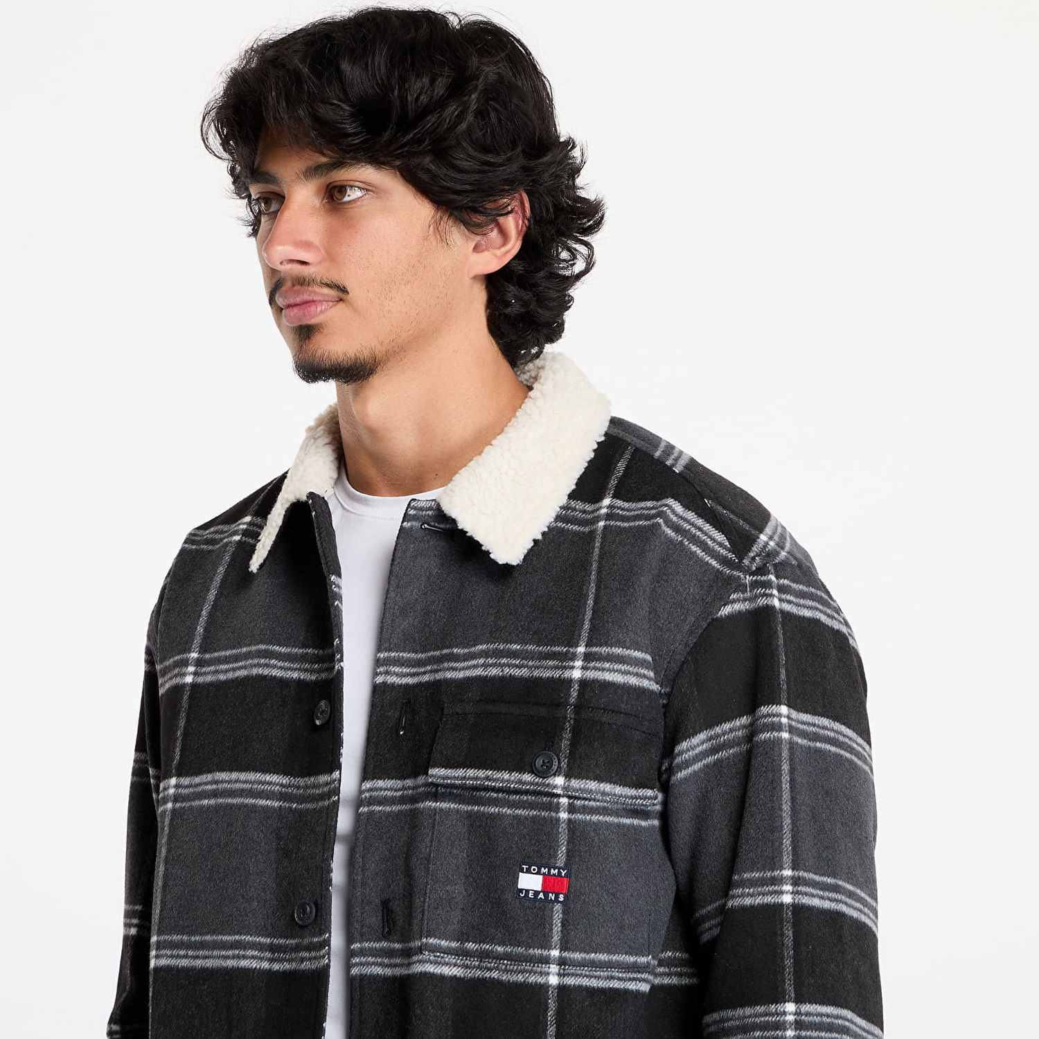 Куртка Tommy Hilfiger Check Sherpa Overshirt Black Check чорний | DM0DM19652 BDS, 1