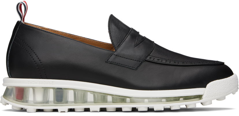 Кросівки та взуття Thom Browne Thom Browne Clear Tech Runner Sole Penny Loafers чорний | MFE008B-05584