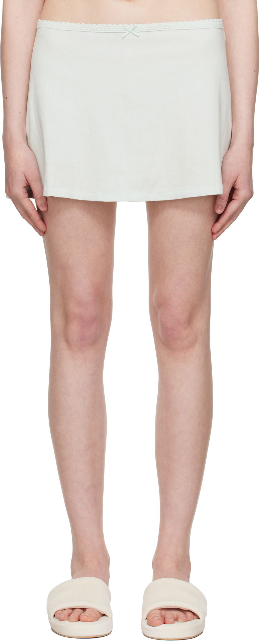 Спідниця SKIMS SKIMS Drop Needle Pointelle Miniskirt Зелений | SK-SKT-8968W