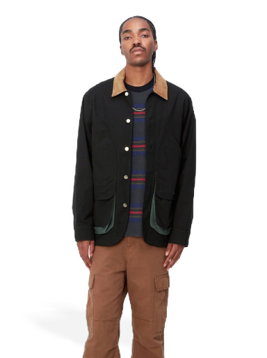 Куртка Carhartt WIP Heston Jacket "Black / Discovery Green heavy stone wash" чорний | I032148_1OC_60