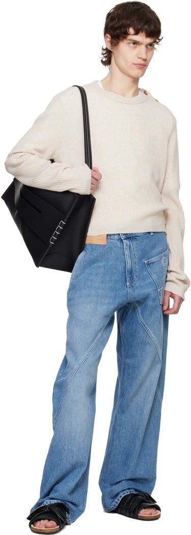 Cветр JW Anderson JW Anderson Cropped Button Trim Sweater бежевий | KW1324-YN0411, 3