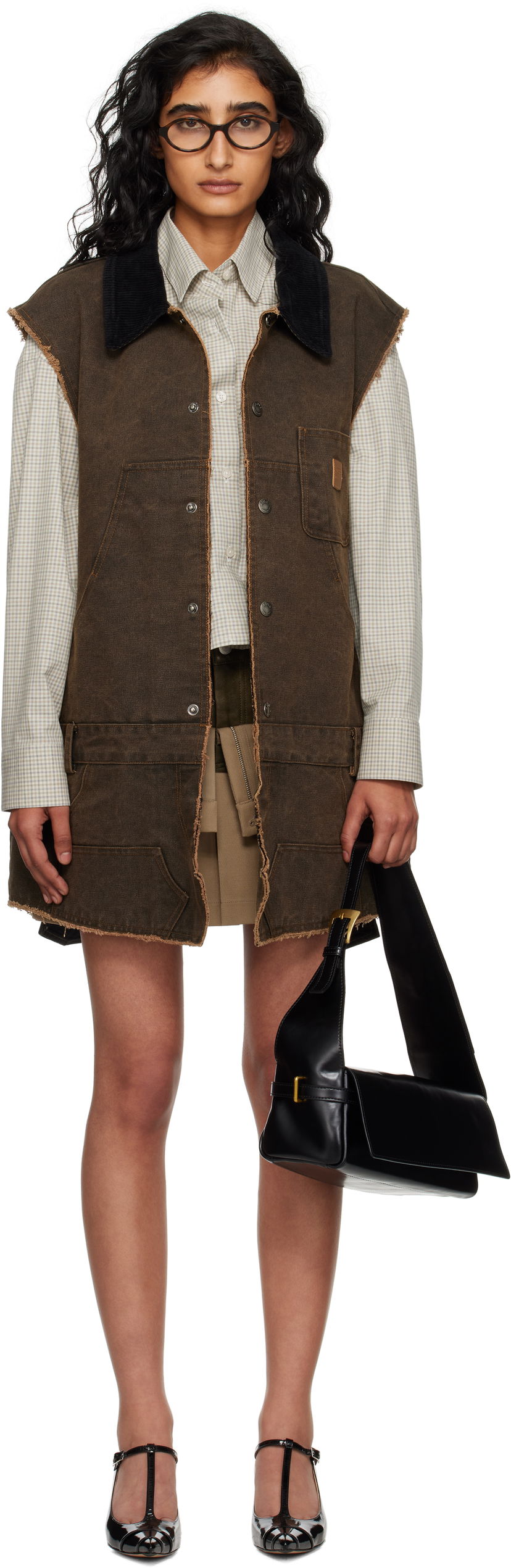 плаття Andersson Bell Andersson Bell Carpenter Vest Minidress Коричневий | awa721w