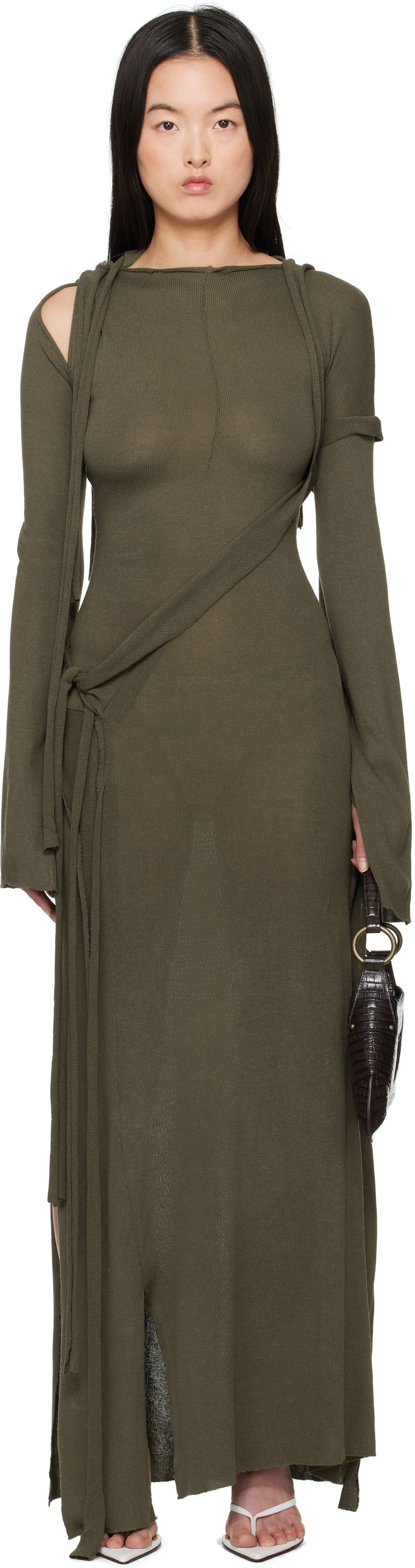 плаття Ottolinger Ottolinger Deconstructed Long Sleeve Maxi Dress Зелений | 10550050601