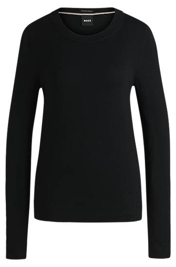 Cветр BOSS BOSS Merino Wool Crew-Neck Sweater чорний | 50492551
