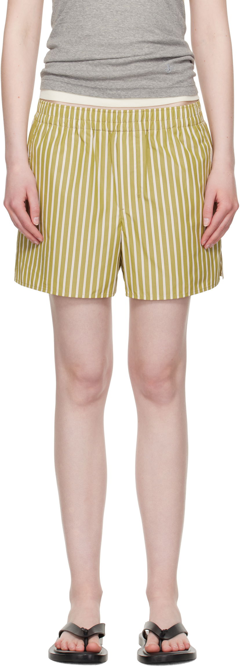 Шорти AMI AMI Paris Elasticated Shorts Жовтий | USO117.CO0108