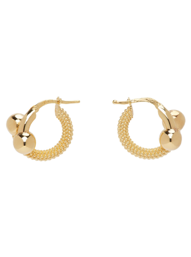 Сережки Bottega Veneta Intreccio Hoop Earrings бежевий | 732124 VAHU0