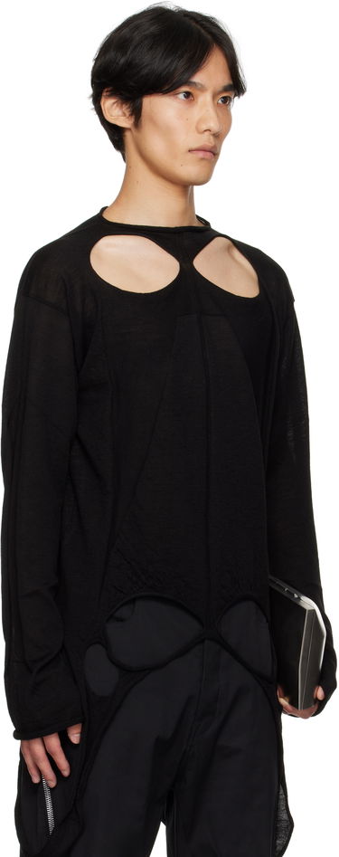 Cветр Rick Owens Rick Owens Concordians Slashed Pull Sweater чорний | RU02E1671 ML, 1