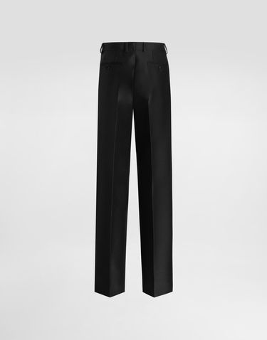 Штани Dolce & Gabbana Dolce & Gabbana Wool And Silk Faille Trousers чорний | FTC18TGDC6PN0000, 1