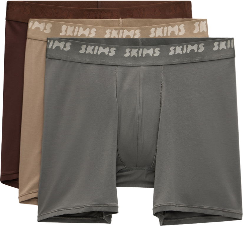 Боксери SKIMS Stretch Boxer Briefs, Three-Pack Сірий | BO-BBR-5630M