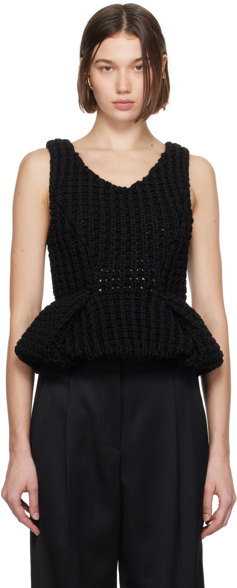 Безрукавка Givenchy Slim Fit Peplum Tank Top чорний | BW90T44ZP6001