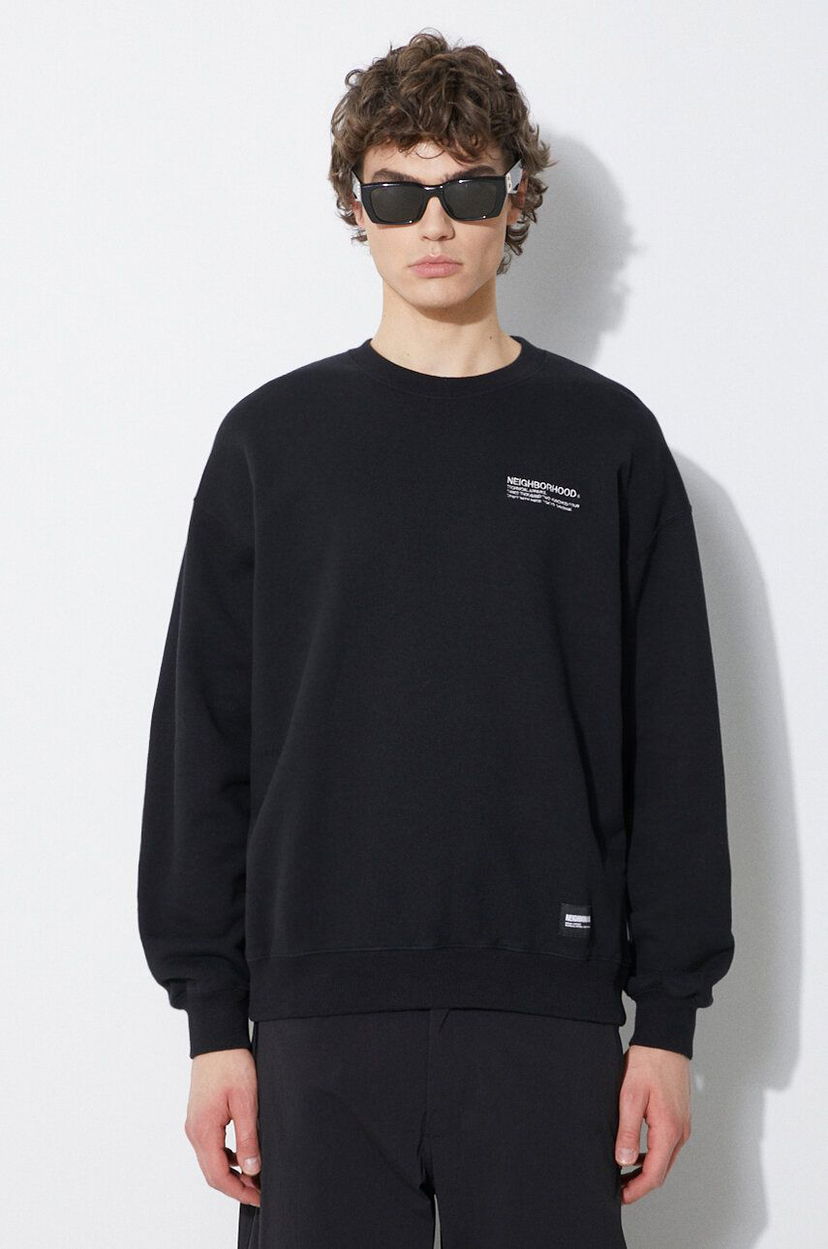 Cветр Neighborhood NEIGHBORHOOD Plain Crewneck Sweatshirt чорний | 241FPNH.CSM01