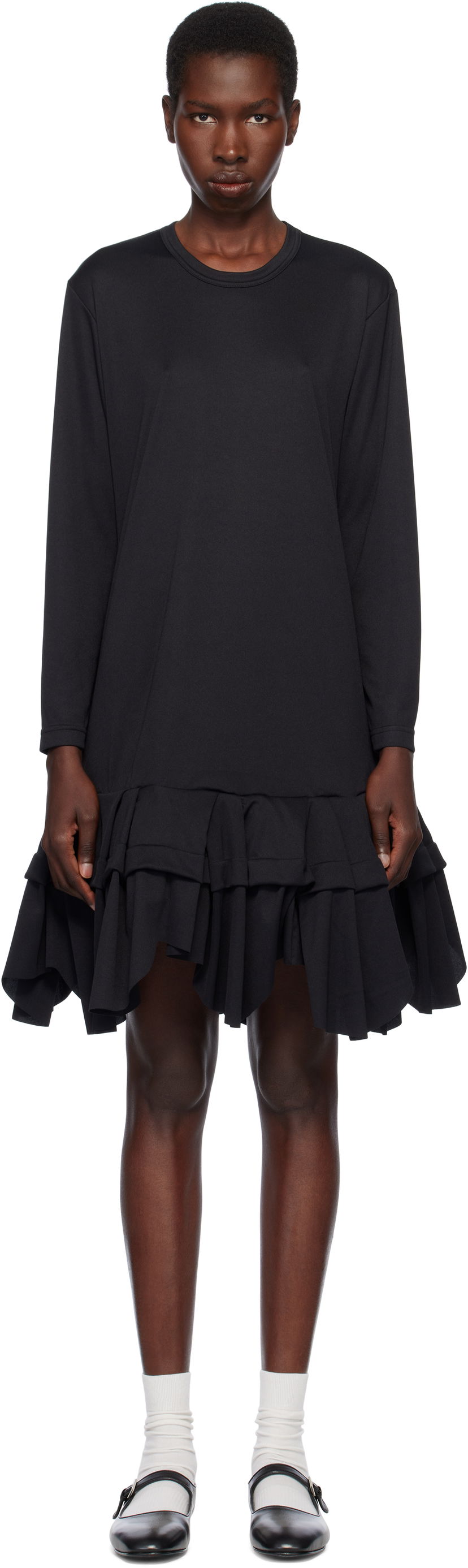 плаття Comme des Garçons Comme des Garçons Midi Dress with Ruffles чорний | RO-T009-051-1