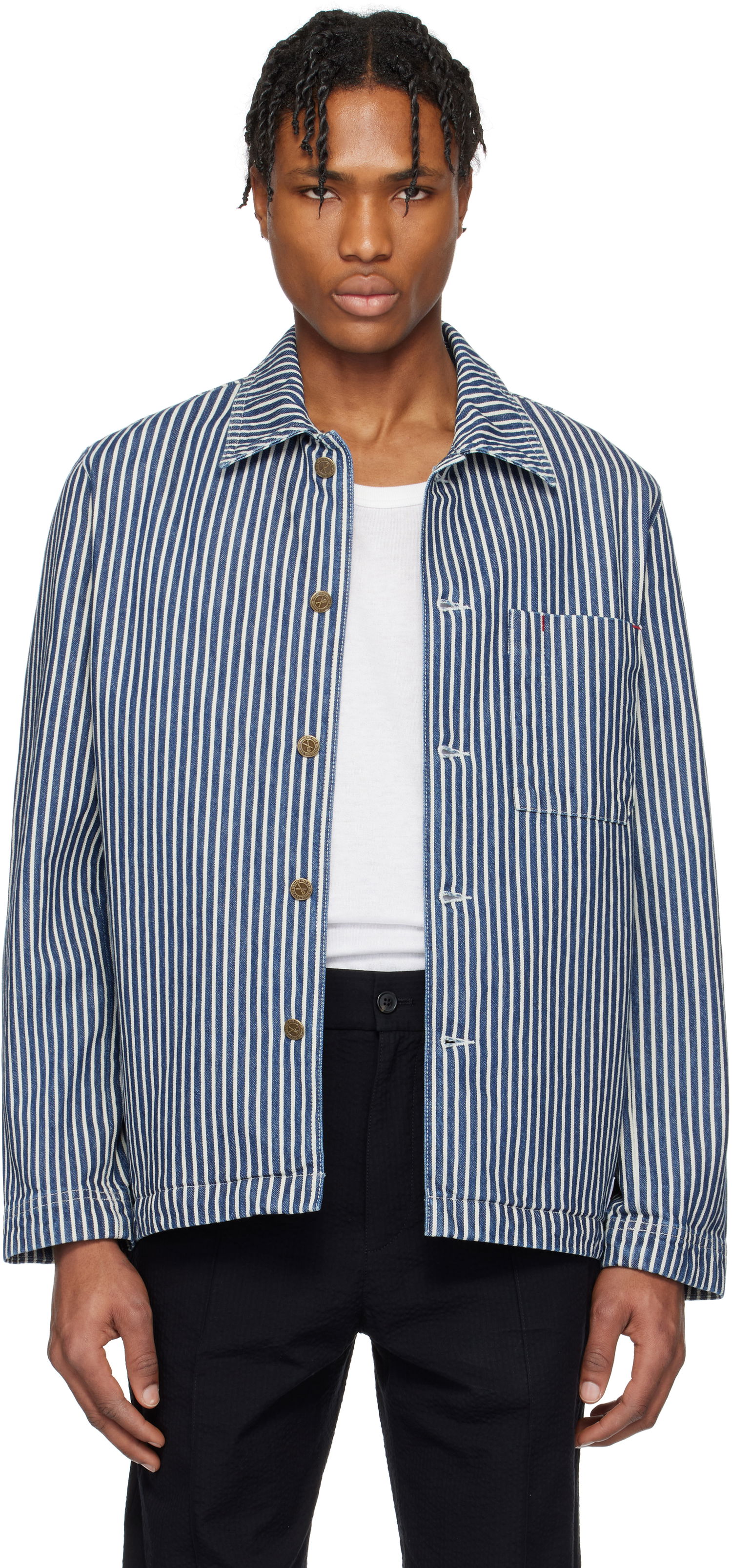 Сорочка A.P.C. A.P.C. Raphael Striped Denim Jacket Синій | COHHG-H32001, 0