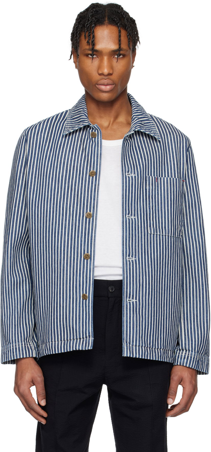 Сорочка A.P.C. A.P.C. Raphael Striped Denim Jacket Синій | COHHG-H32001