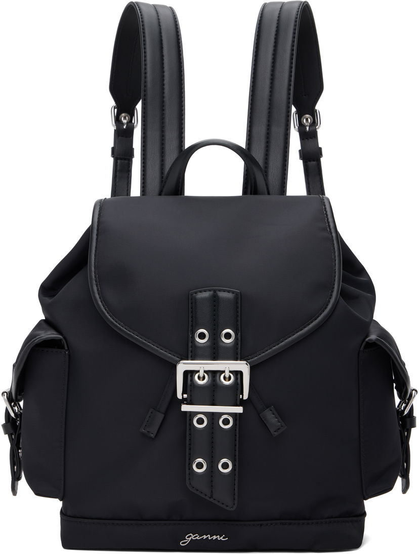 Рюкзак GANNI GANNI Small Bucky Nylon Backpack чорний | A6528