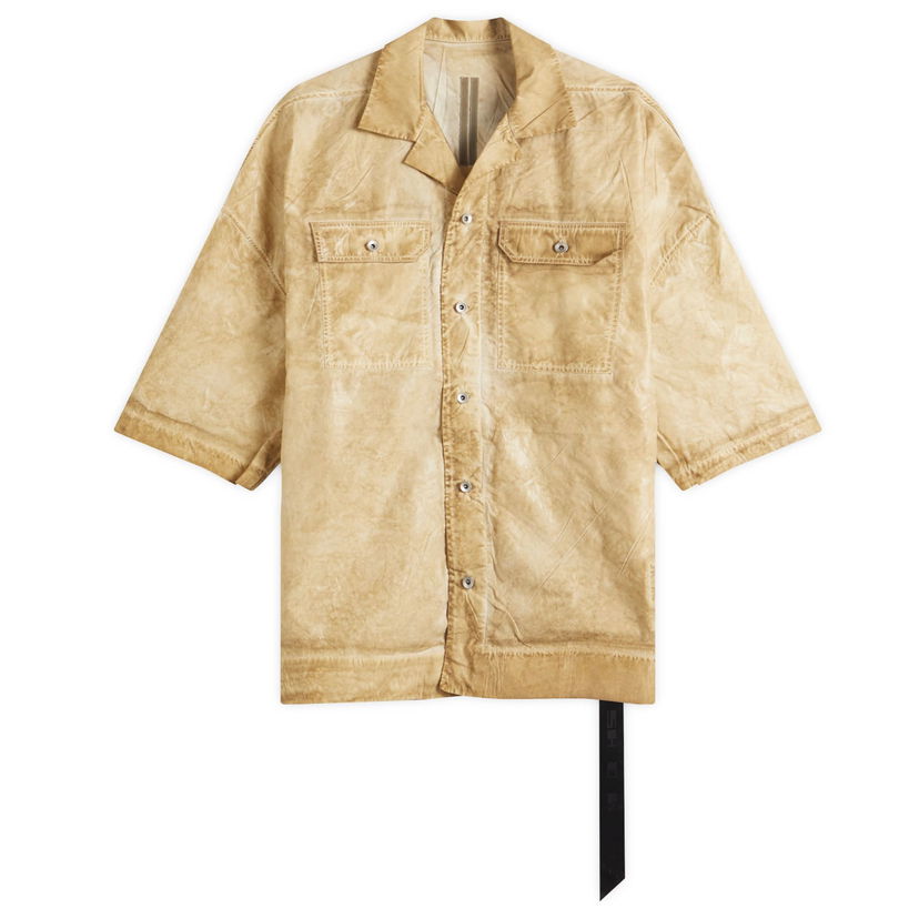 Сорочка Rick Owens DRKSHDW Magnum Tommy Short Sleeve Shirt, Size Small бежевий | DU01E3290-PF-81