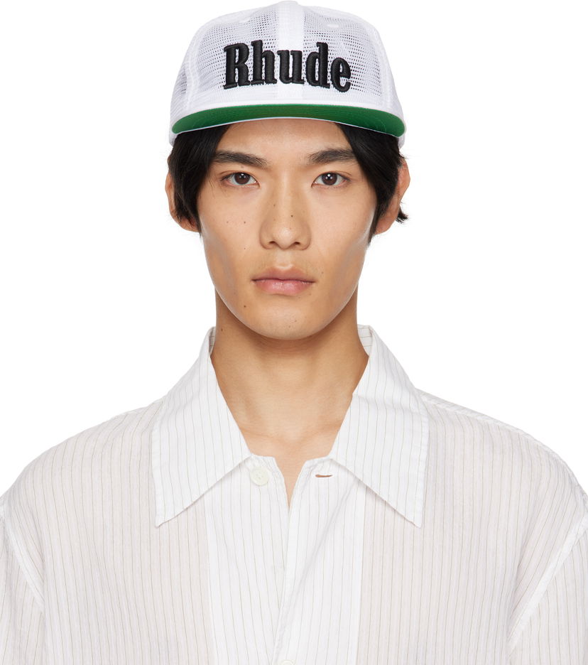 Кепка Rhude Rhude Logo Mesh Trucker Cap білий | RHPF25HA01016