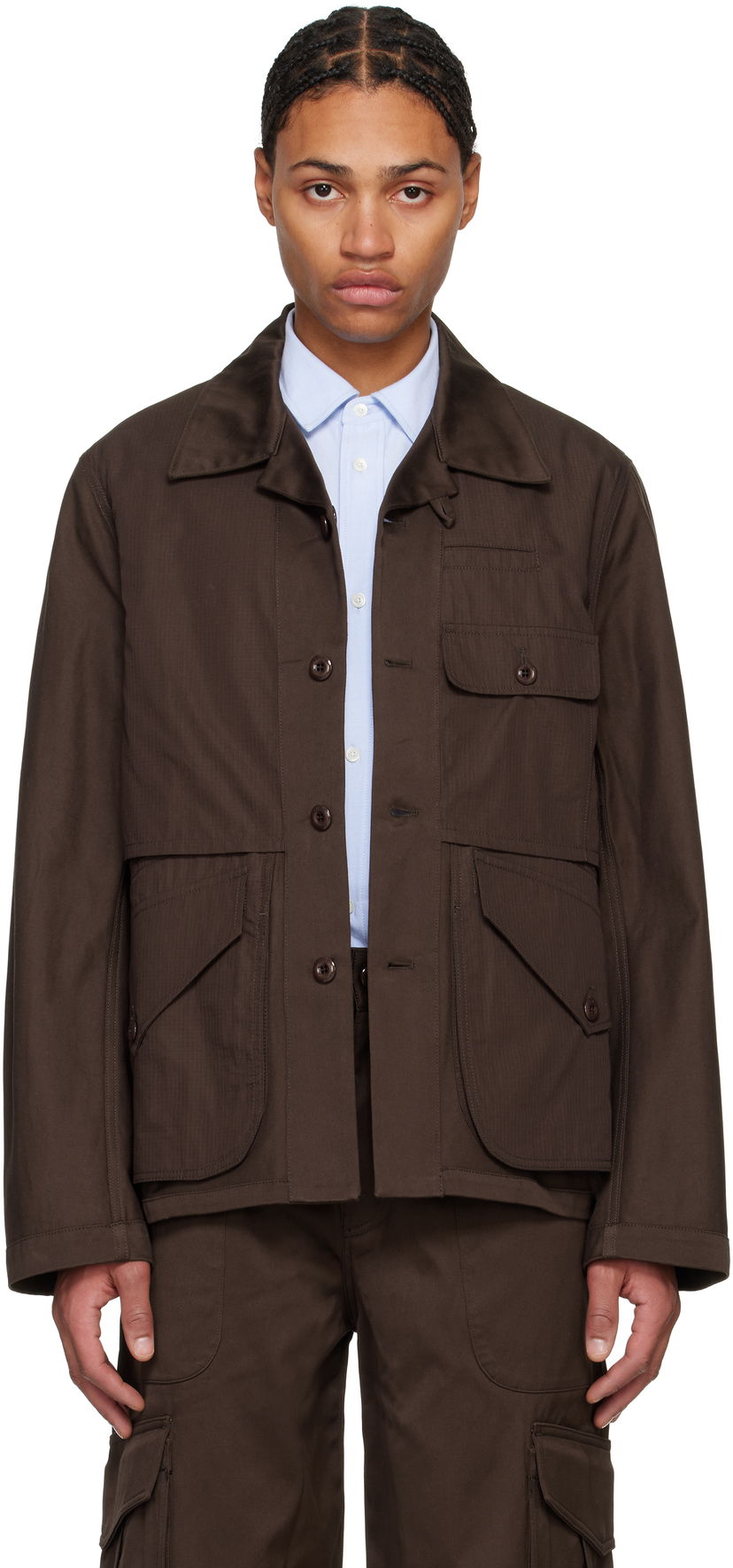 Куртка KENZO Reversible Workwear Jacket Коричневий | FF55VE2309GF