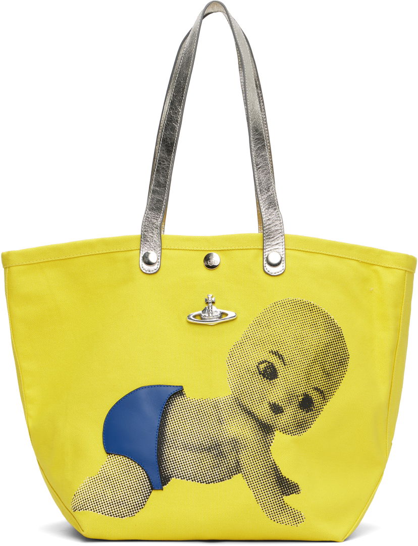 сумка-тоут Vivienne Westwood Vivienne Westwood Baby Printed Canvas Small Shopper Tote Жовтий | 4205007NU-W015D-
