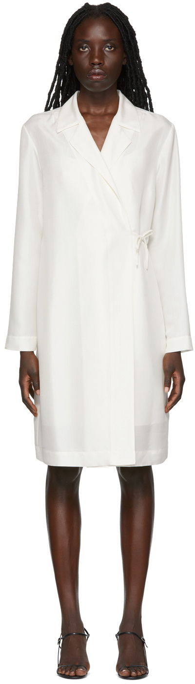 плаття The Row Exclusive Wrap Silk Mini Dress білий | 6462-W2243