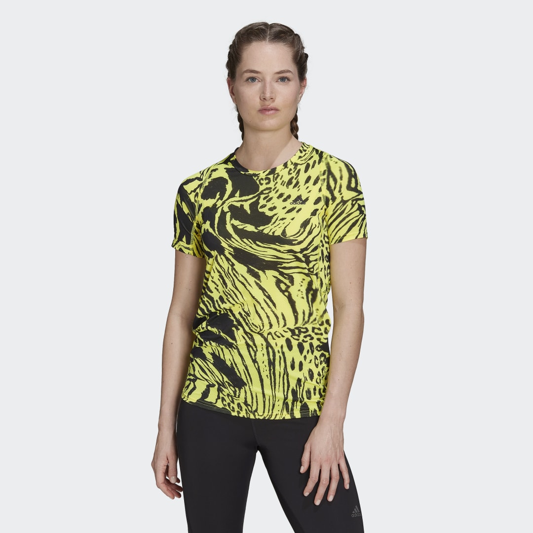 Футболка adidas Performance Fast Allover Print Running Жовтий | HC6346, 1