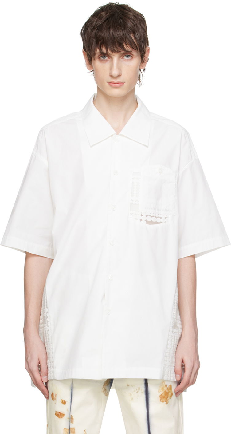 Сорочка Feng Chen Wang Feng Chen Wang Paneled Shirt білий | FUS17SR04W