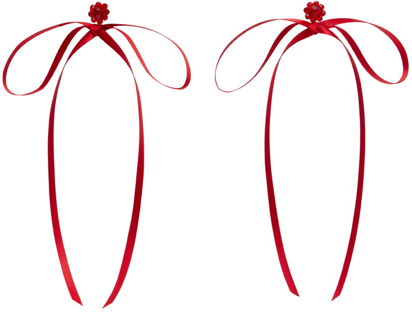 Pin Simone Rocha Simone Rocha Bow Ribbon Stud Earrings Червоний | ERG389 0903